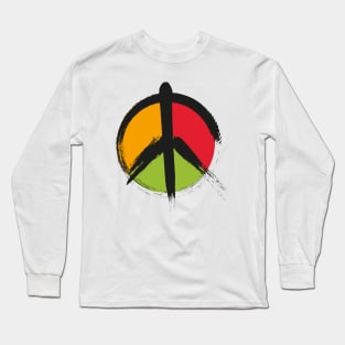 Anti war pacifism pacifist symbol in pan african colors Long Sleeve T-Shirt